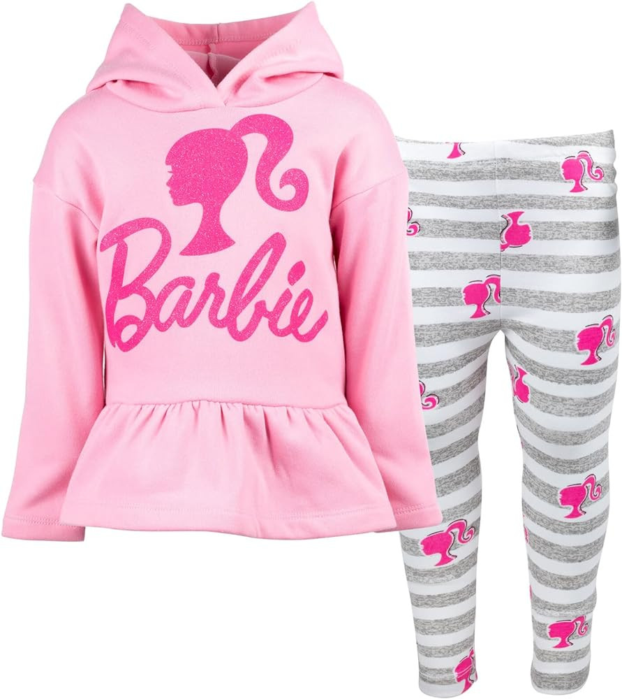 Barbie Girls Fleece Hoodie and Leggings Outfit Set Toddler to Big Kid Sizes (2T - 18-20) | Amazon (US)