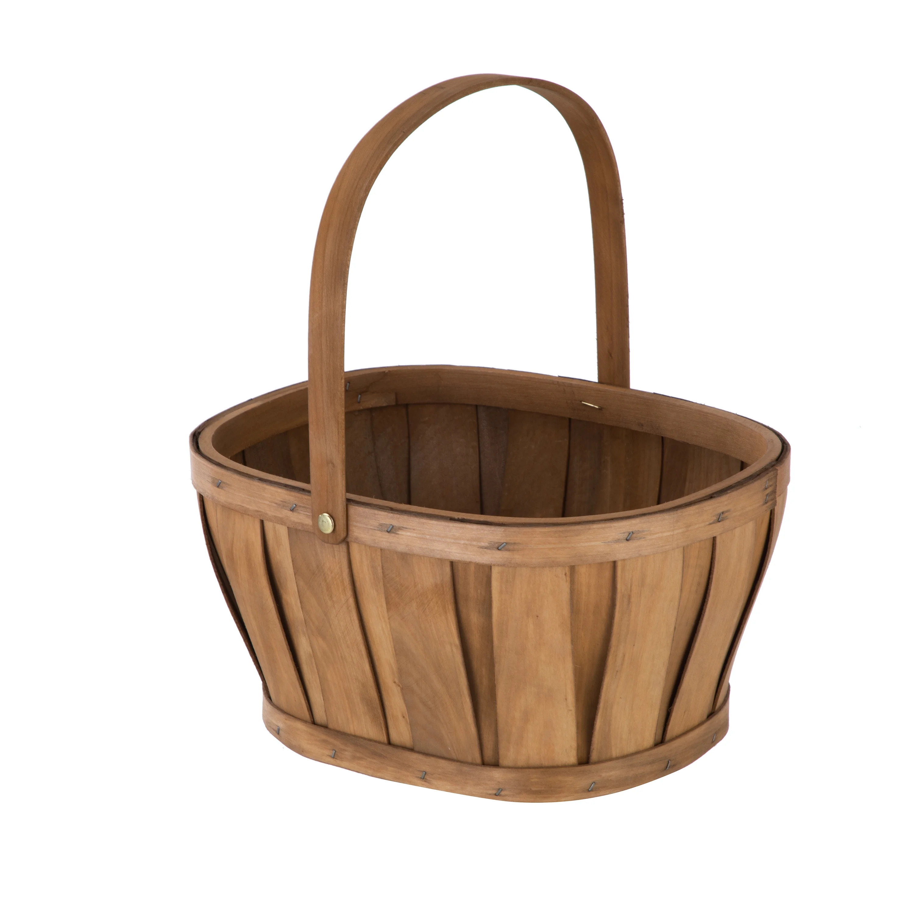 Oval Woodchip Basket, Brown, 12" x 6", Easter by Way To Celebrate | Walmart (US)