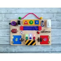 Travel Busy Board For A Toddler With Shape Sorter - Toy Baby Sensory Toddler Fidget Activity | Etsy (US)