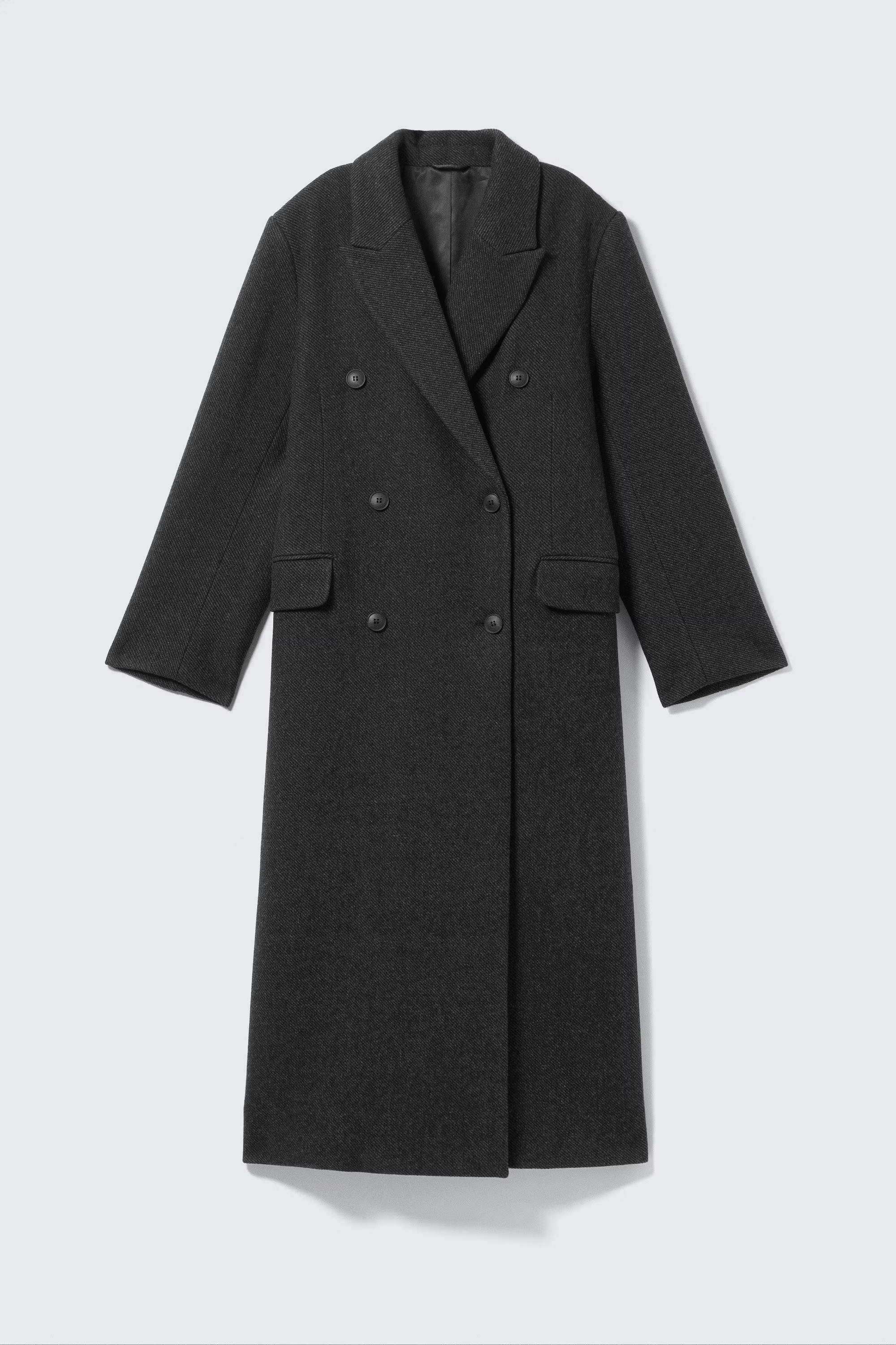 Logan Double-Breasted Wool-Blend Coat | Weekday