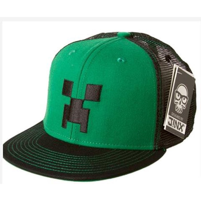 Creeper Face Premium Snap Back Hat Green/Black | Walmart (US)