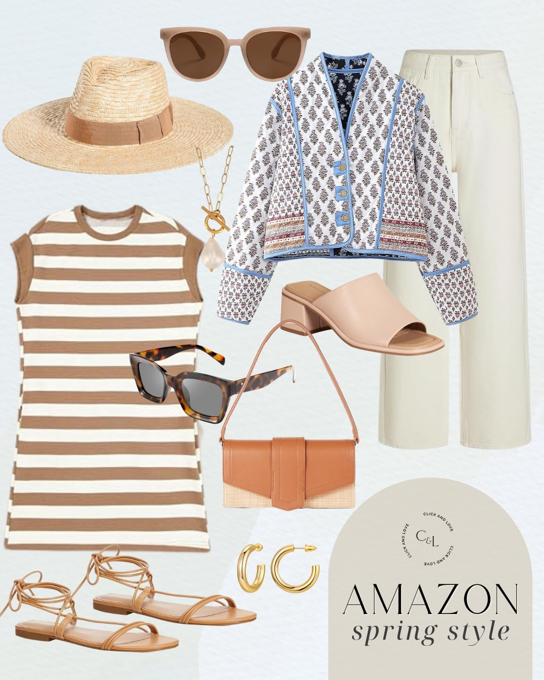 Spring style with Amazon! I love this sleeveless striped dress that can easily be worn alone or layered with a jacket like this fun quilted find! Cute for a lunch date, work, errands and more. 🌺

Amazon fashion, Amazon finds, Amazon must haves, fashion finds, spring fashion, budget friendly fashion, handbag, purse, work bag, designer look for less, sunglasses, jewelry, neutral platform, drop earrings, travel style, mules, neutral shoes, strappy sandals, sandals, sun hat, affordable finds, white denim, cream jeans, gold jewelry #amazonfashion

#LTKStyleTip #LTKTravel #LTKFindsUnder50