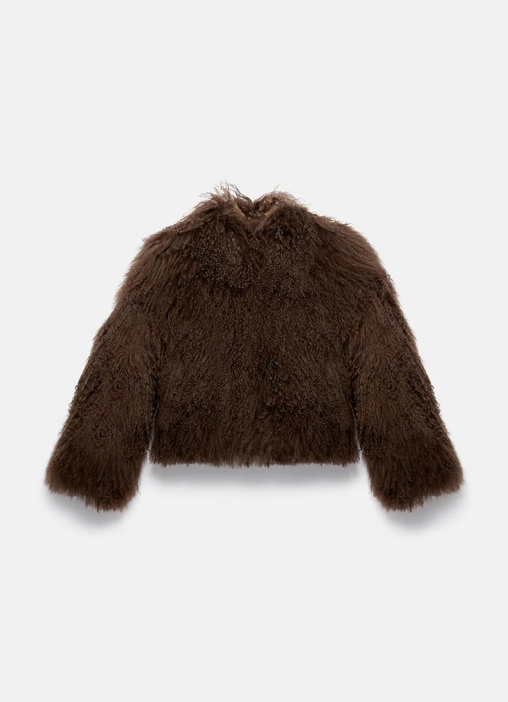 Brown Mongolian Fur Jacket | Mint Velvet