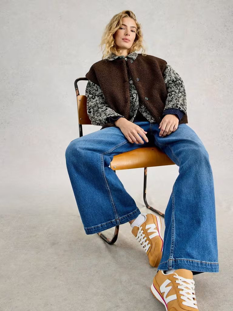 Womens Borg Gilet in DARK BROWN | White Stuff UK