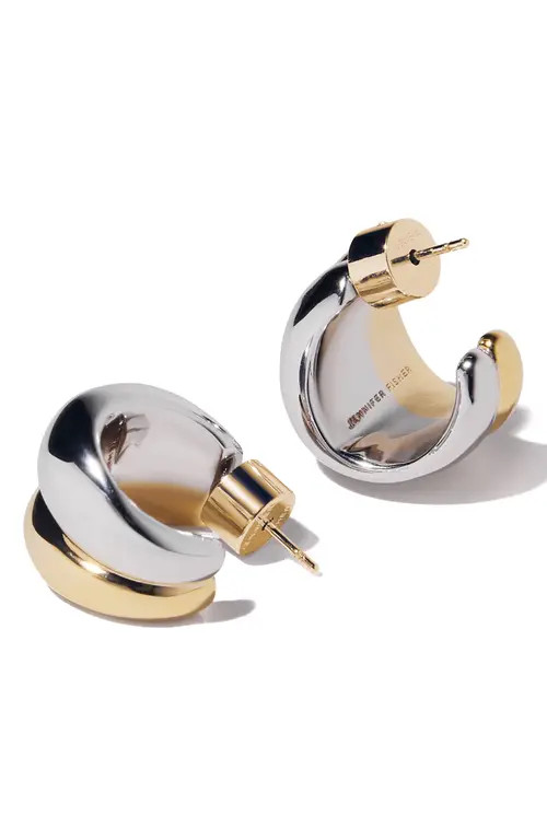 Jennifer Fisher Chavez Micro Huggie Hoop Earrings in Two Tone at Nordstrom | Nordstrom