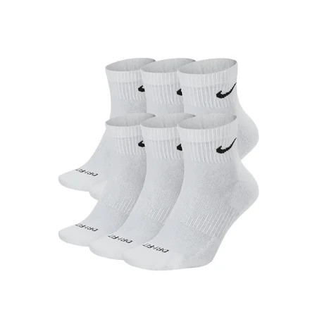 Nike Everyday Plus Cushion Ankle White/Black Socks - 6 Pair Pack SX6899-100 Large (Men's 8-12) | Walmart (US)