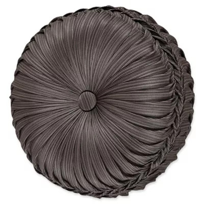 J. Queen New York Astoria Tufted Round Throw Pillow in Sand | Bed Bath & Beyond