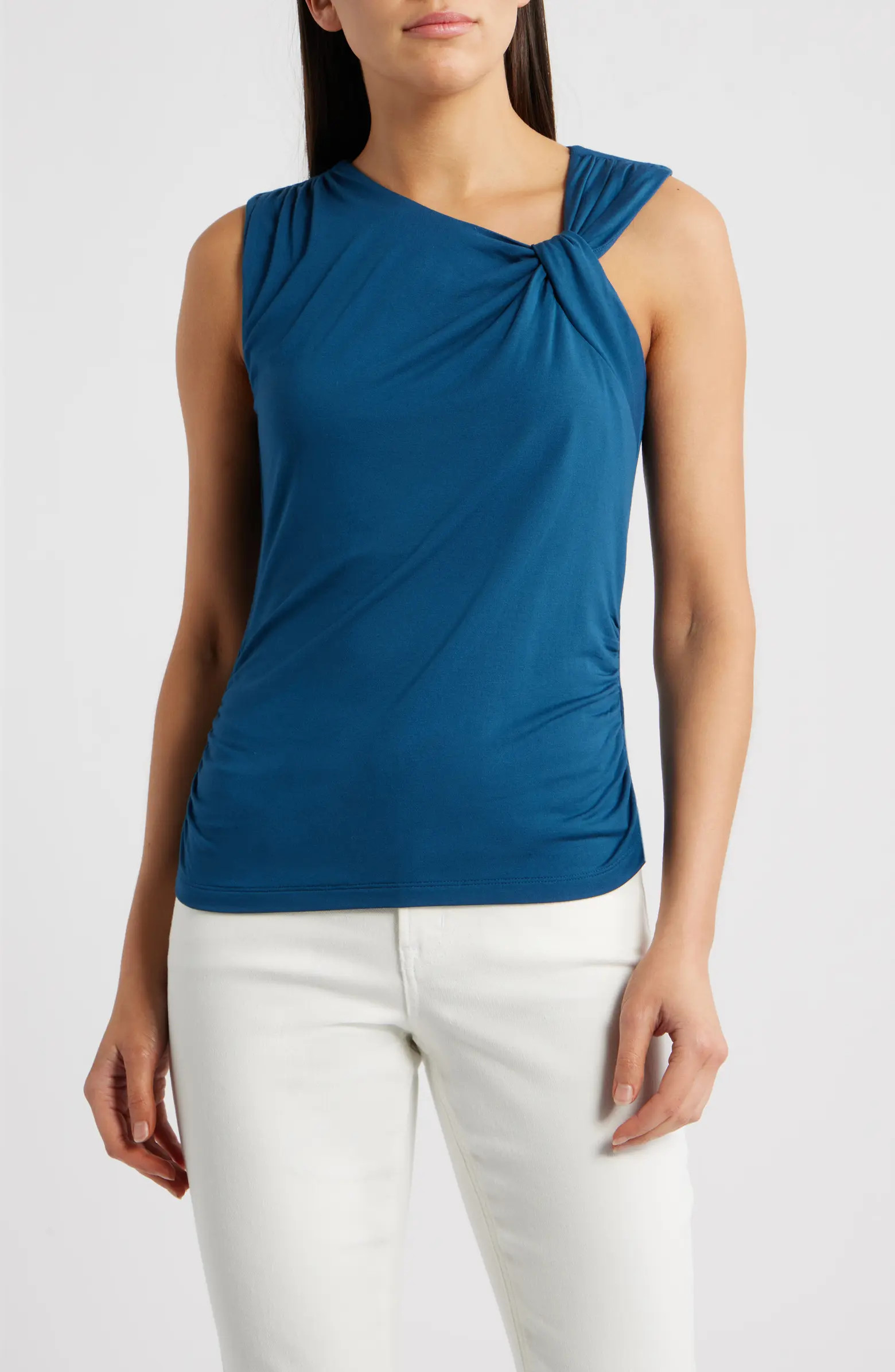 Asymmetric Neck Sleeveless Top | Nordstrom