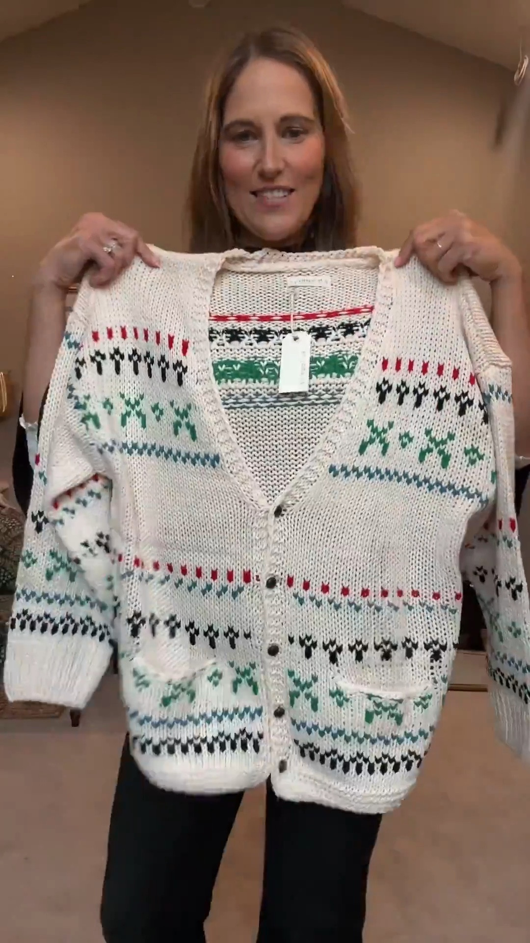 This Fair Isle cardigan brings a fun touch of pattern to cold weather outfits. Style it with trousers for a weekday look or layer it over a tee and denim on your off days. It is the kind of piece you will keep reaching for throughout the season.

#LTKOver40 #LTKSeasonal #LTKHoliday