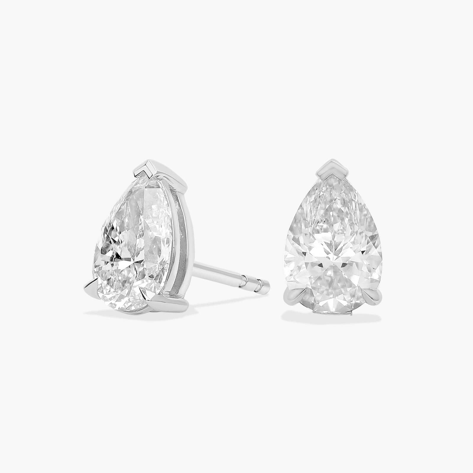 Pear Cut Diamond Stud Earrings In Platinum (2 Ct. tw. - H-I / SI1-SI2) | Blue Nile