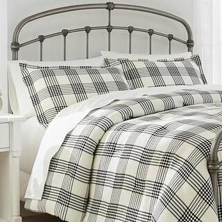 Home Decorators Collection Adderley 3-Piece Black and White Plaid King Comforter Set FA94583-K - ... | The Home Depot