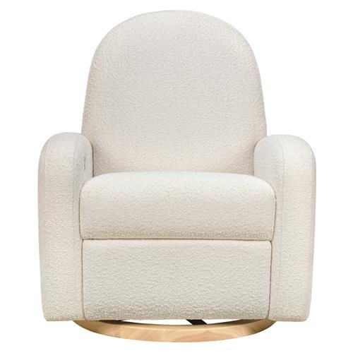 Babyletto Nami Modern Ivory Boucle Electronic Recliner and Swivel Glider with USB port | Kathy Kuo Home