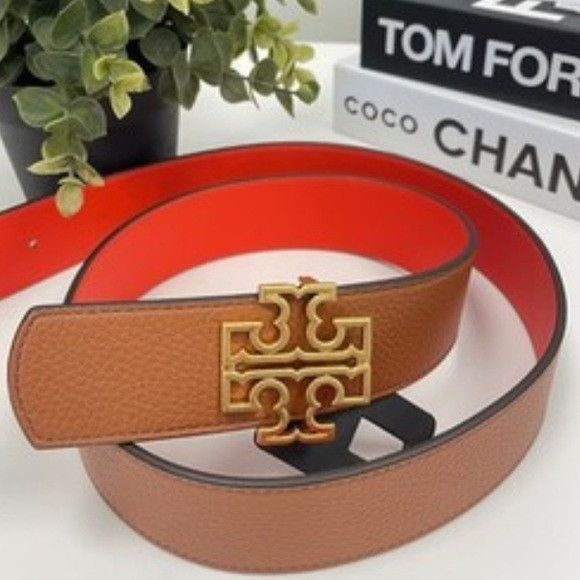 Tory Burch Tan and Red Woman’s Belt NWOT | Poshmark