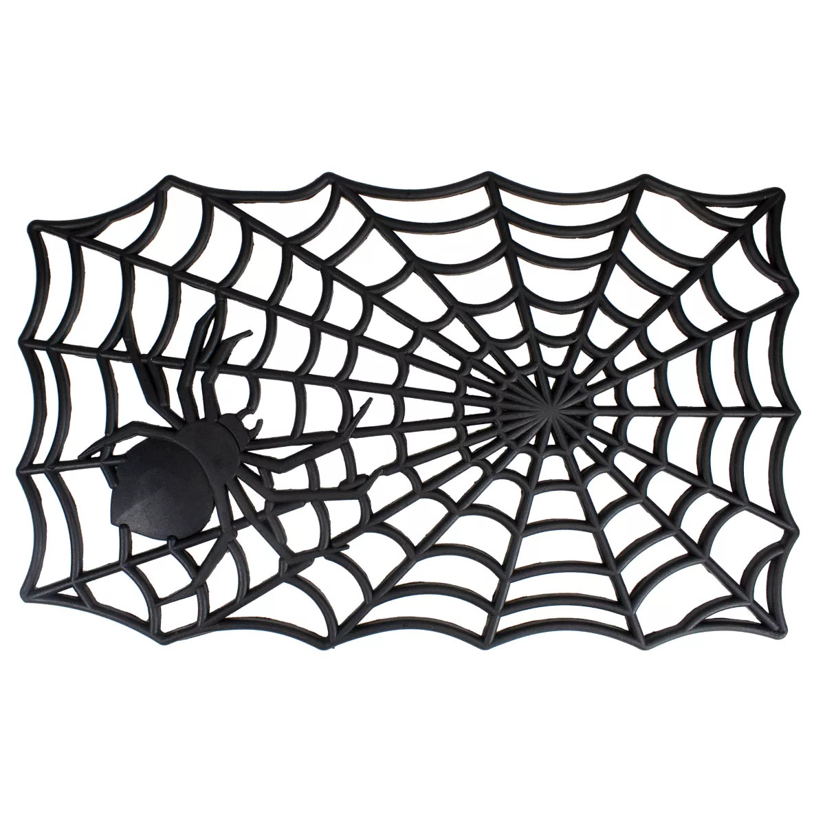 Northlight Black Spider Web Rectangular Halloween Doormat 18" x 30" | Target