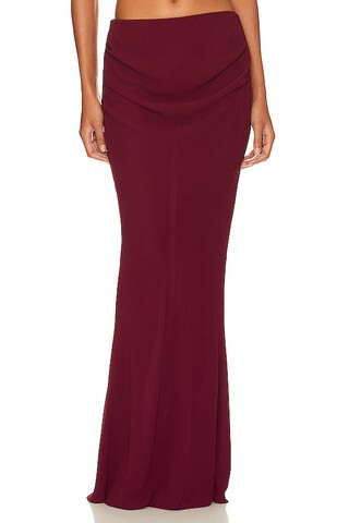LOBA Antonella Maxi Skirt in Burgundy from Revolve.com | Revolve Clothing (Global)