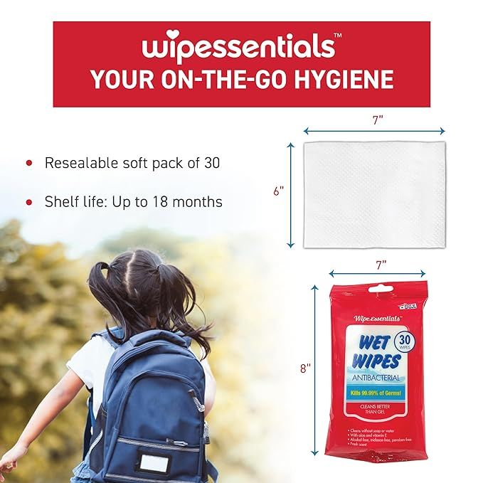 WipeEssentials Hand Sanitizer Wipes, Hand Wipes for Adults and Kids - 360 wipes - 12 Packs of 30c... | Amazon (US)