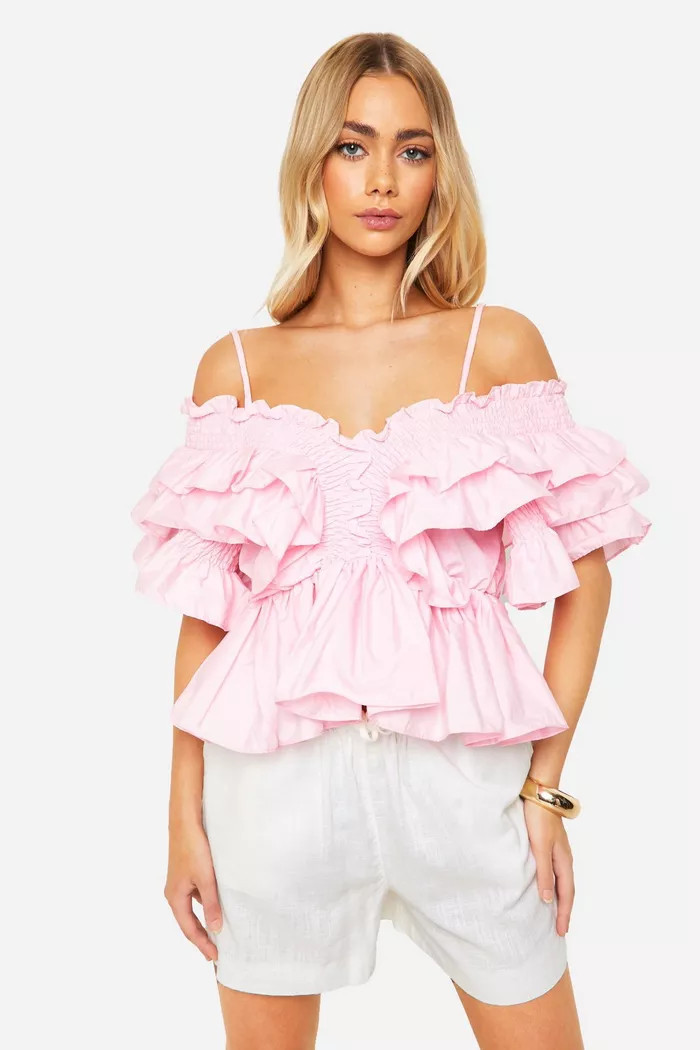 Ruffle Strappy Top | boohoo (US & Canada)