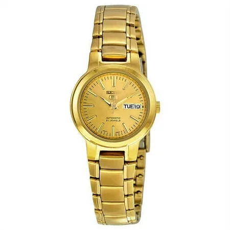 Seiko Series 5 Automatic Gold Dial Ladies Watch SYME46 | Walmart (US)