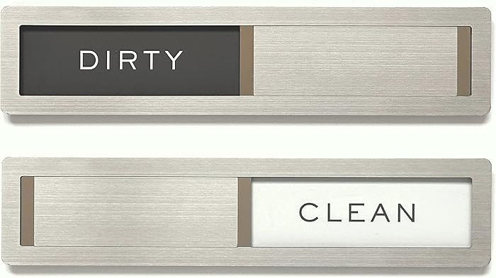 Clean dirty magnet for dishwasher, Kubik Letters Premium Stainless Steel Grade 304, Kitchen Organ... | Amazon (US)