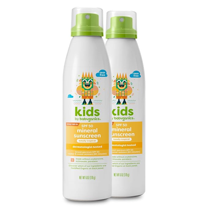 Babyganics SPF 50 Kids - Protector solar mineral en aerosol continuo, totalmente tropical, protec... | Amazon (US)