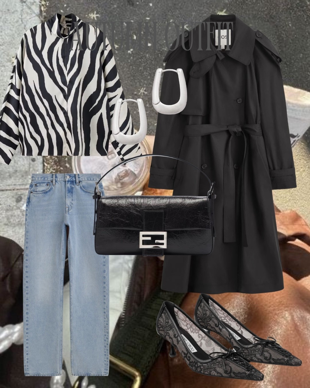 Black trench, cos outfit, cos jeans, fendi baguette, fendi bag, lace shoes, Jimmy choo heels, autumn look, zebra top

#LTKuk #LTKFashionMonth #LTKautumn