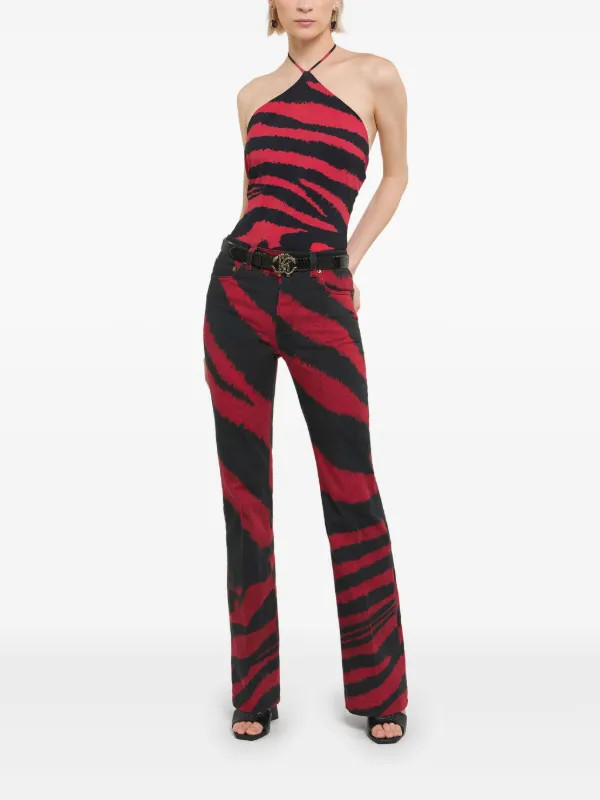 Roberto Cavalli zebra-print Jeans | Red | FARFETCH | Farfetch Global