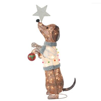 Holiday Living 35.5-in Dog Yard Decoration with Clear Incandescent Lights Lowes.com | Lowe's