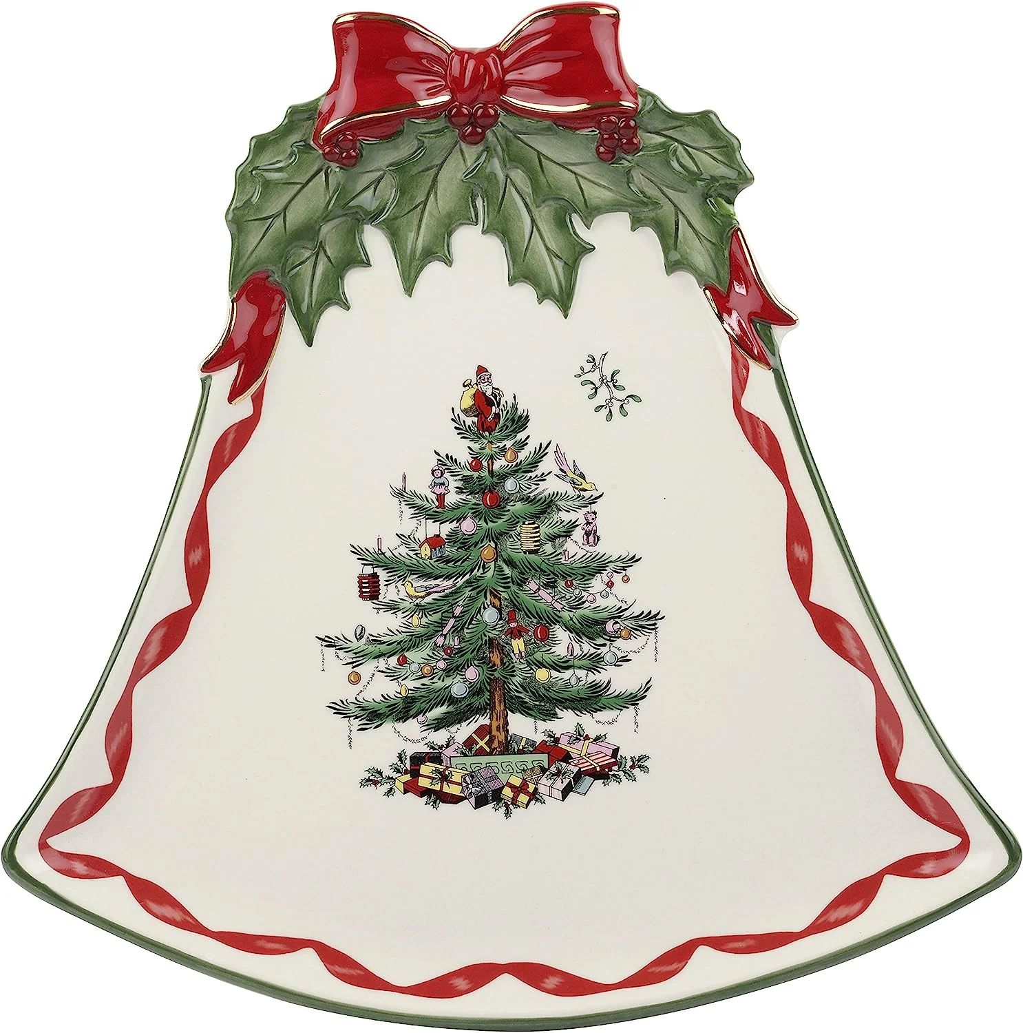 Spode Christmas Tree Ribbons Bell Shaped Coup Plate, 10.5 Inch serving plate for Desserts Appetiz... | Walmart (US)