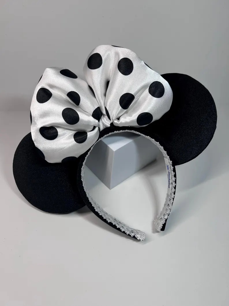 Minnie Mouse Classic Ears - White Polka Dot | Etsy (US)