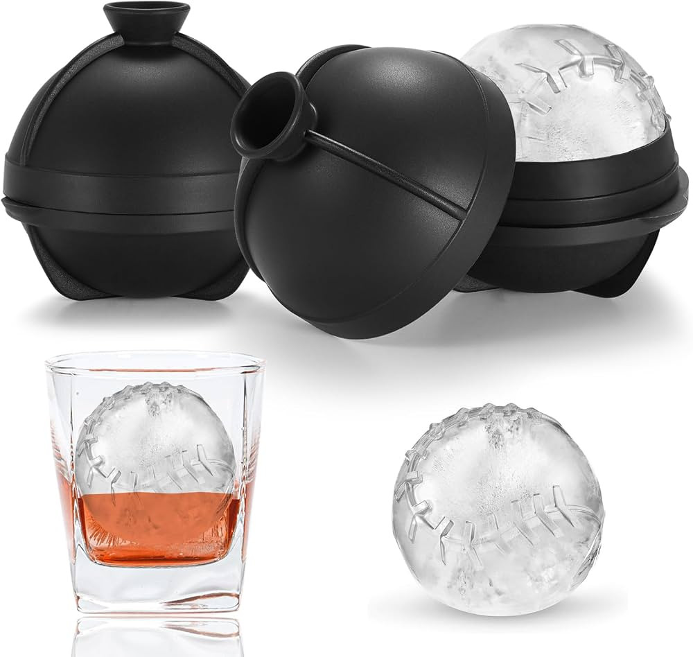 Nax Caki 3D Baseball Ice Cube Molds, Novelty Baseball Gifts Stuff for Men, 2.5" Large Silicone Ro... | Amazon (US)