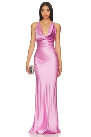Michael Lo Sordo Drape Front Maxi Dress in Pink from Revolve.com | Revolve Clothing (Global)