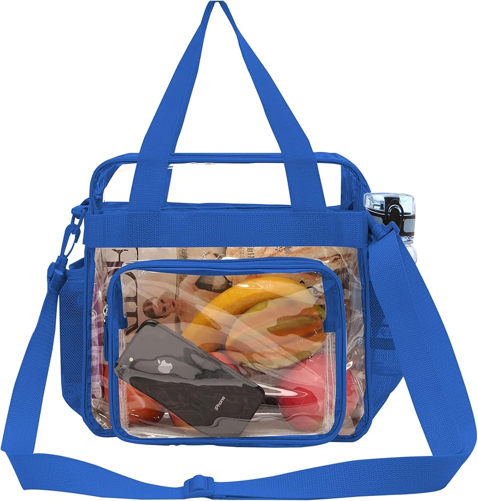 BAGAIL Clear bags Stadium Approved Clear Tote Bag with Zipper Closure Crossbody Messenger Shoulder B | Amazon (US)
