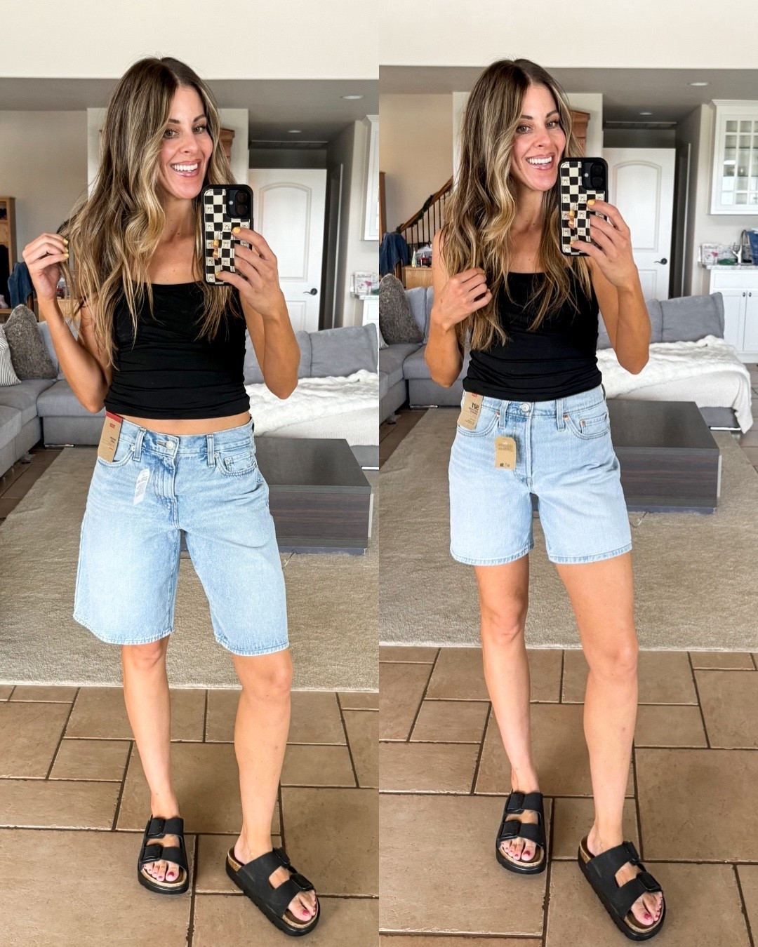 Little Levi’s try on. Tell me honestly what you think. I thought I hated the long ones but now that I’m watching it back I’m not so sure. Comment NEED to get the deets to shop!
.
.
Levi’s shorts long shorts jorts Levi’s try on Levi’s haul women’s shorts 
.
.
#levisshorts #momshorts #everydaystyle #casualstyle #millennialmomstyle