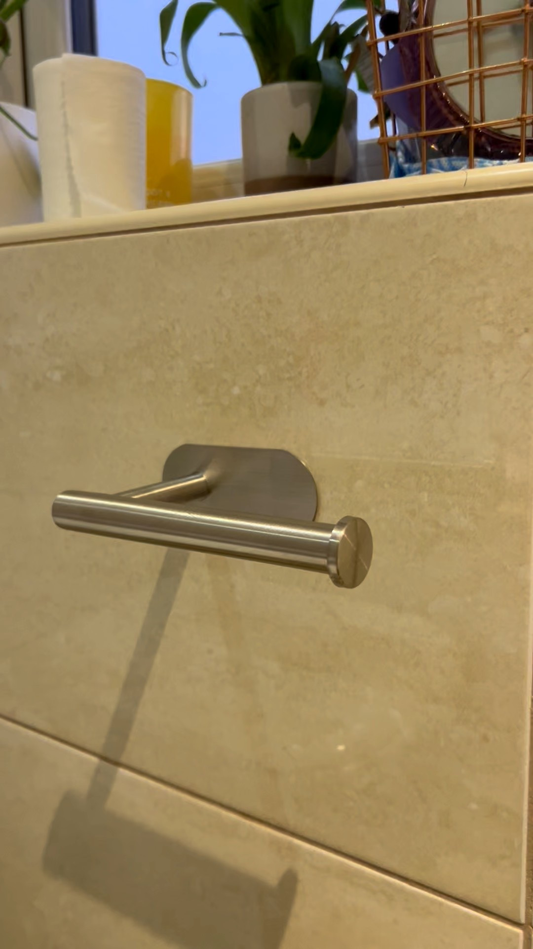 Nothing more annoying than a toilet roll holder which is hanging off the wall by its screws 🤪 so finally fixed that issue. 

Toilet roll holder, chrome, bathroom accessories, no tools needed, stick on 

#LTKhome #LTKuk