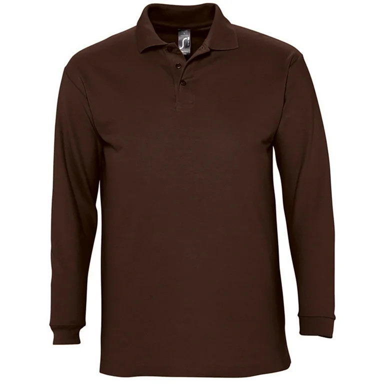 SOLS Mens Winter II Long Sleeve Pique Cotton Polo Shirt - Walmart.com | Walmart (US)