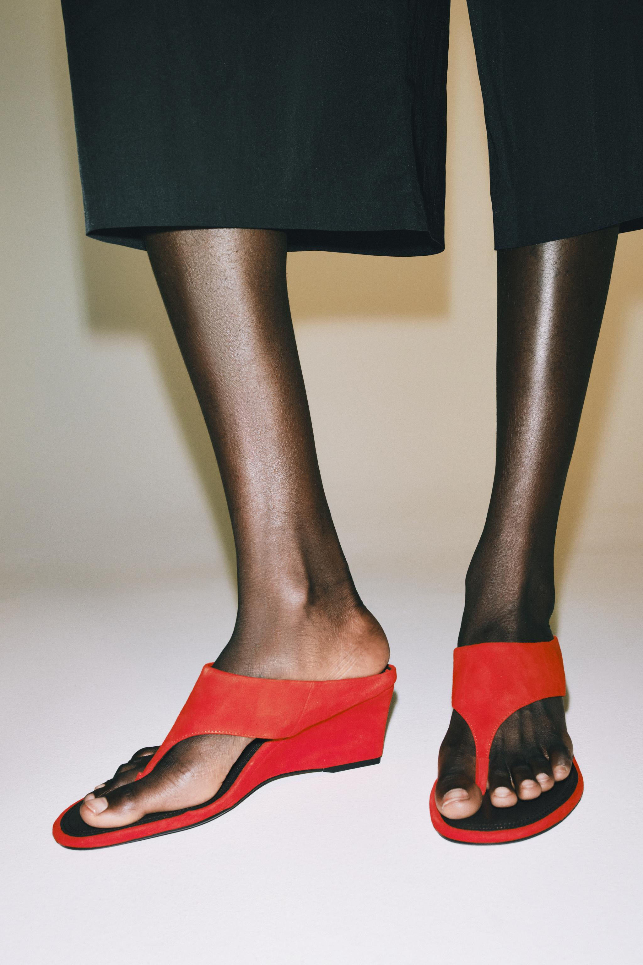 LEATHER WEDGE SANDALS | Zara US