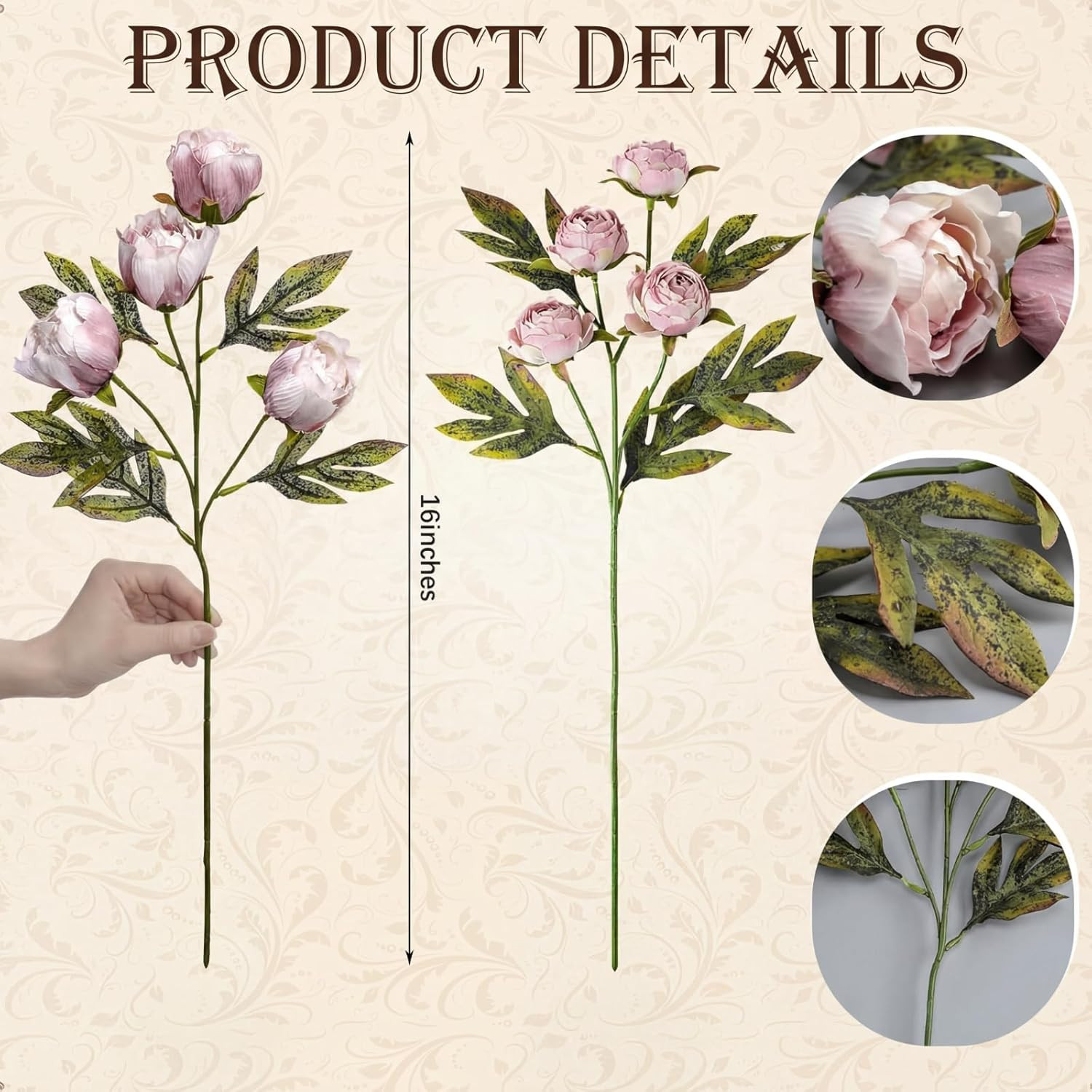 12 Pcs Faux Peony Stems Flowers Bulk Vintage Artificial Silk Peonies Stems Real Look Fake Peonies... | Amazon (US)