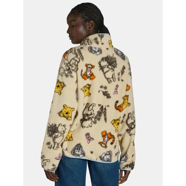 Winnie the Pooh Women’s Quarter Zip Print Fleece Sweatshirt, Sizes XXS-XXL - Walmart.com | Walmart (US)