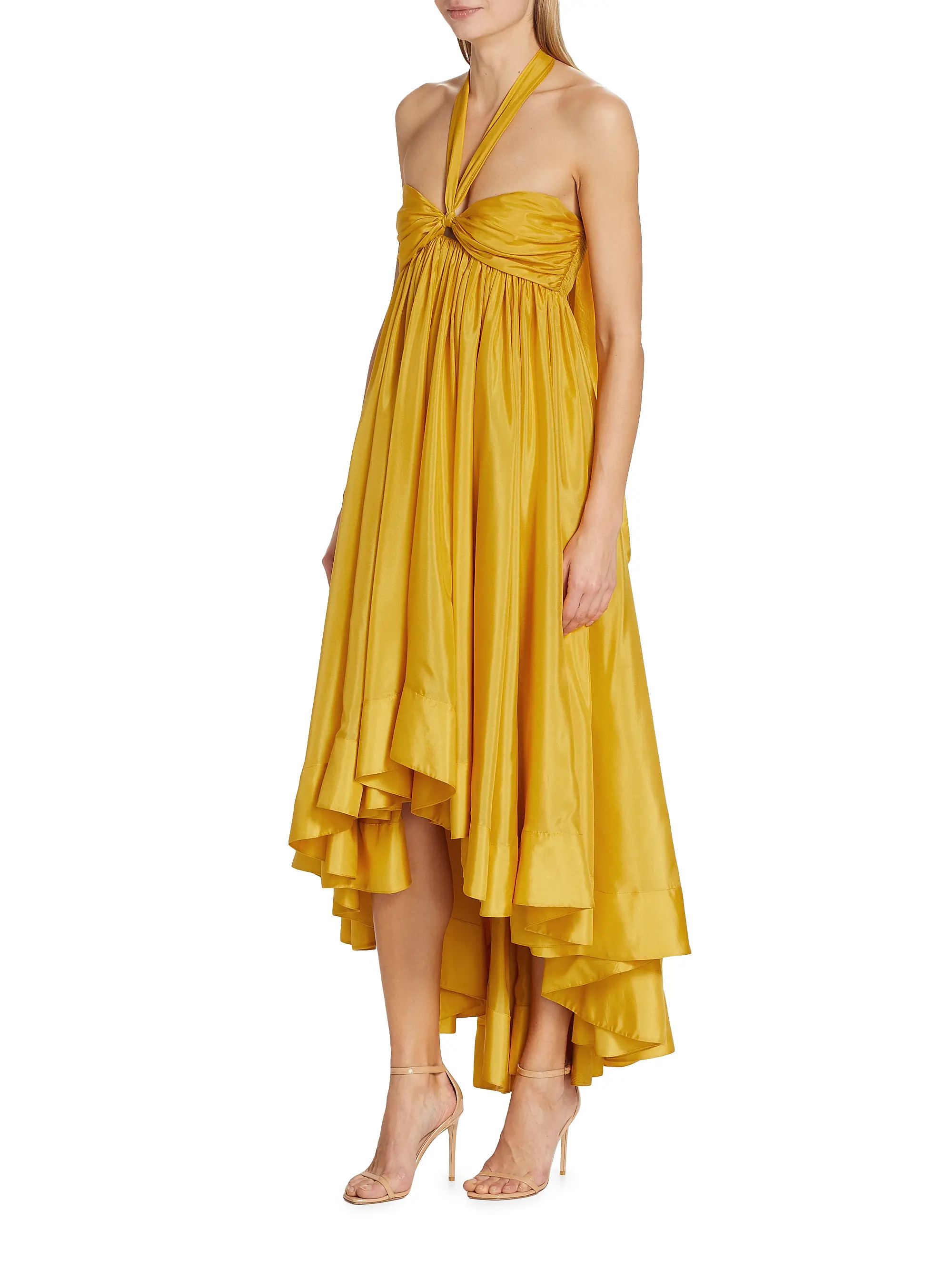 Devi Silk Halter High-Low Dress | Saks Fifth Avenue