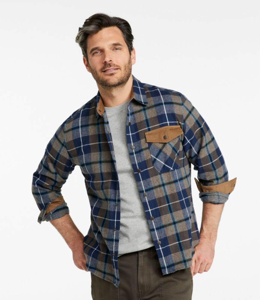 Men's Scotch Plaid Flannel Shirt, Snap-Front, Slightly Fitted Untucked Fit | L.L. Bean