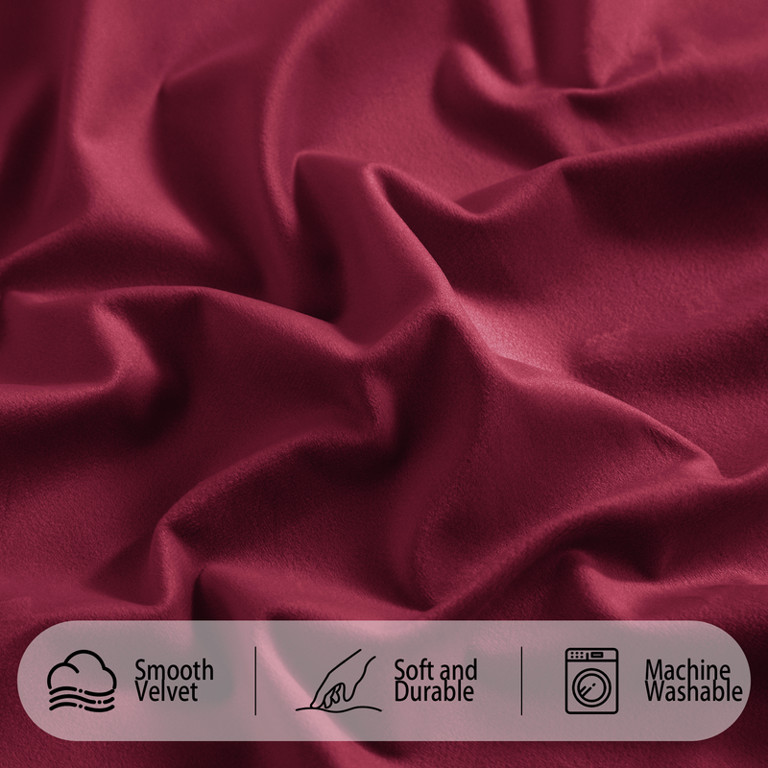 NICETOWN Red Velvet Blackout Curtains for Bedroom, Super Soft Vintage Luxury Heavy Drapes, Room D... | Walmart (US)