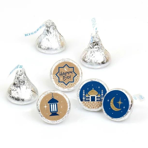 Ramadan - Eid Mubarak Round Candy Sticker Favors - Labels Fit Hershey's Kisses (1 Sheet of 108) | Walmart (US)