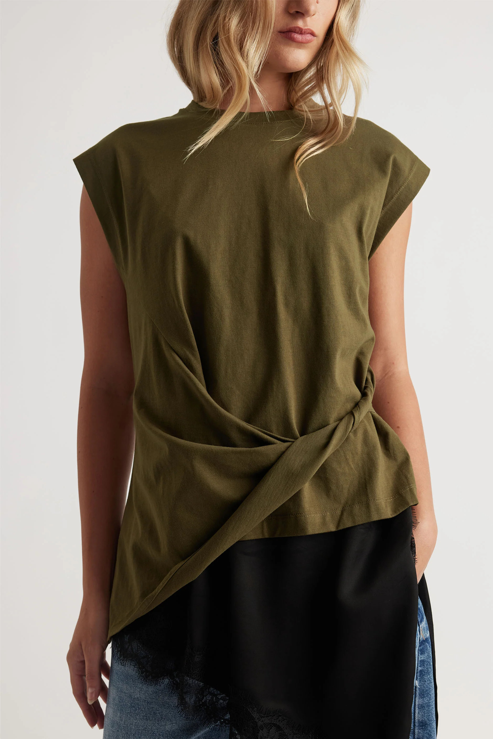 Rachel Twist Detail Top - Cypress Green | DECJUBA