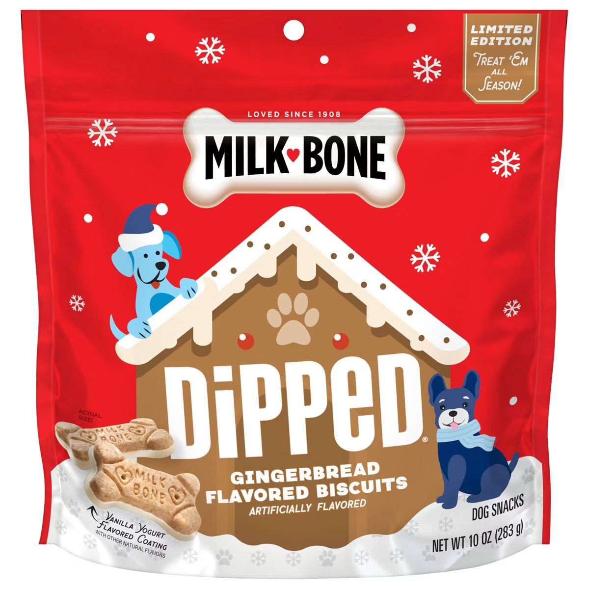 Milk-Bone Dipped Gingerbread Flavor Biscuit Crunchy Dog Treats - 10oz | Target