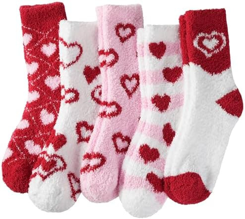 ZhiNuSi Fuzzy Socks for Women Cozy Warm Fluffy Winter Valentine's Day Gifts Slipper Plush Soft Sp... | Amazon (US)