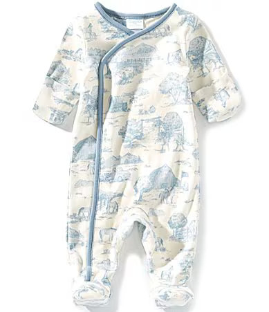 Edgehill Collection Baby Boys Wrap-Front Footie Toile Coverall - Newborn | Dillard's