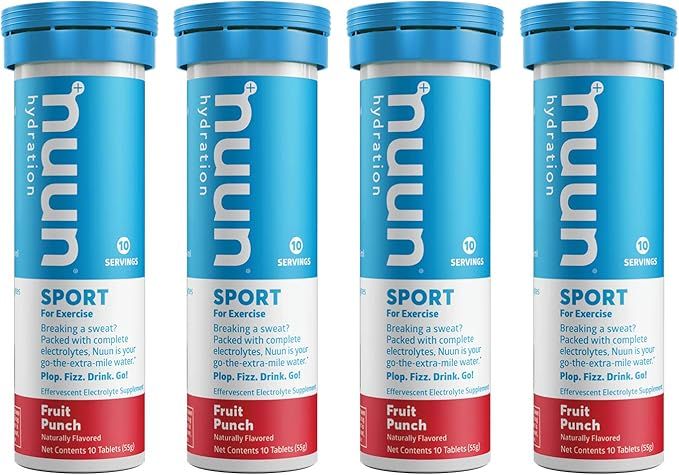 Nuun Sport: Electrolyte Drink Tablets, Fruit Punch, 4 Tubes (40 Servings) | Amazon (US)