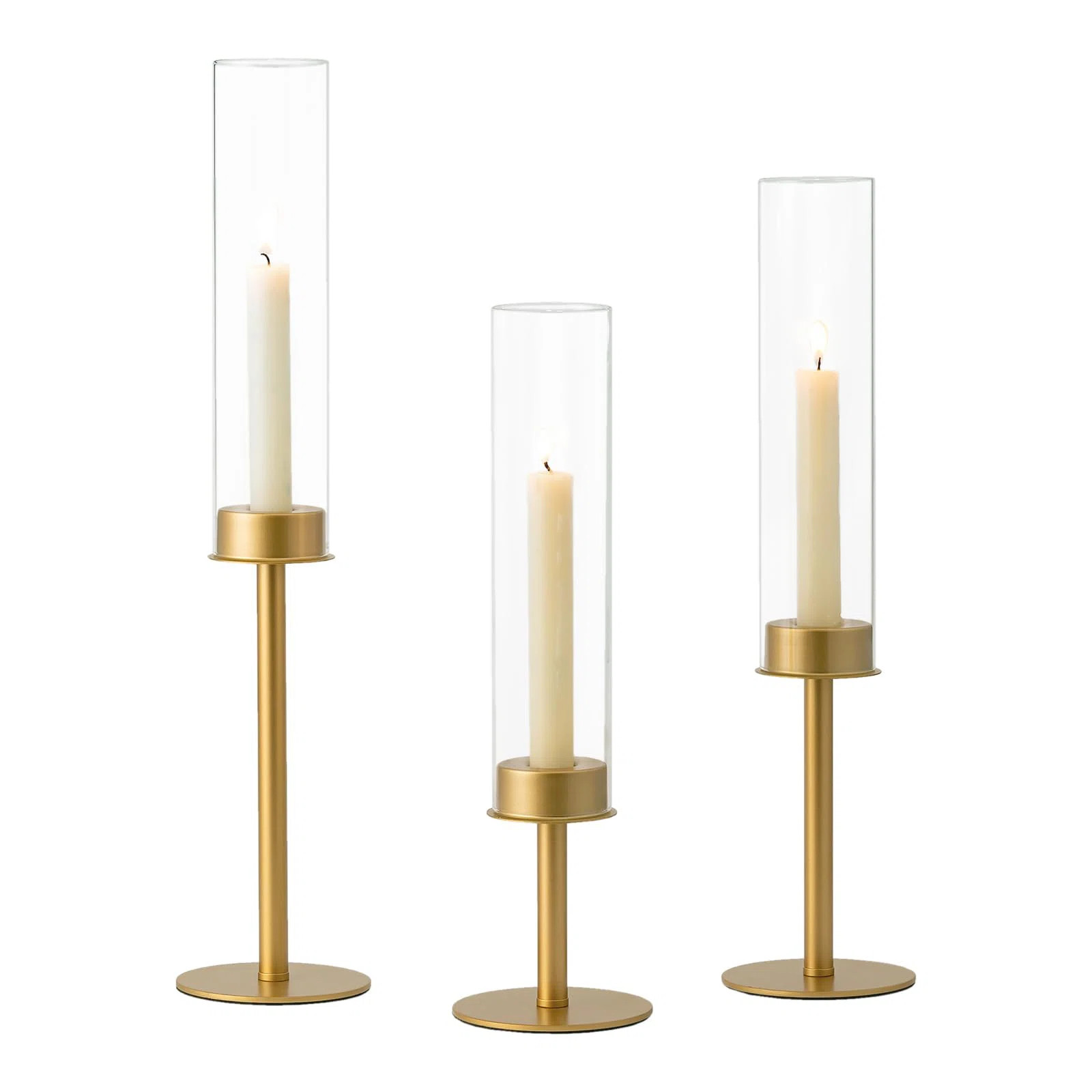 Candlestick Holders Hurricane Candle Holder, 3pcs Candle Stick Candle Holder Candelabra (Set of 3... | Wayfair North America
