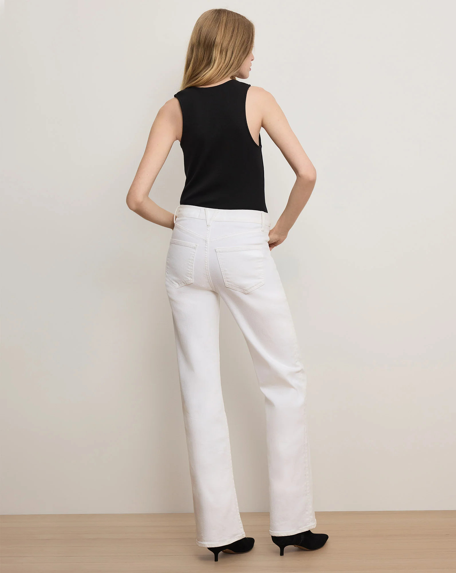 Crosbie Patch-Pocket Slim Wide-Leg Jean in White | Veronica Beard | Veronica Beard
