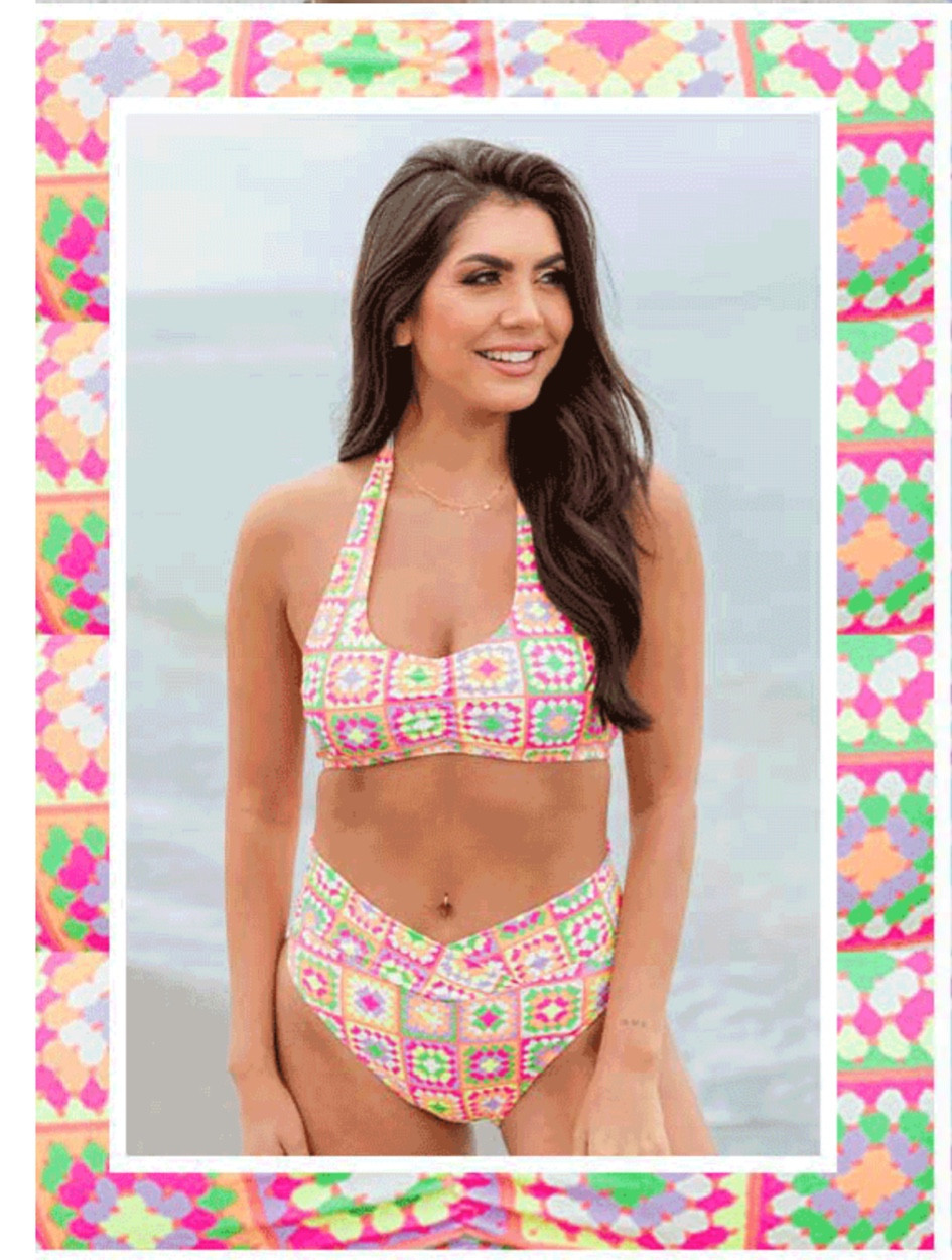 NEW NEW NEW swim at Pink Lily Boutique! I absolutely love this quilted bright colored print. Bikini. Spring break. 

#LTKswim